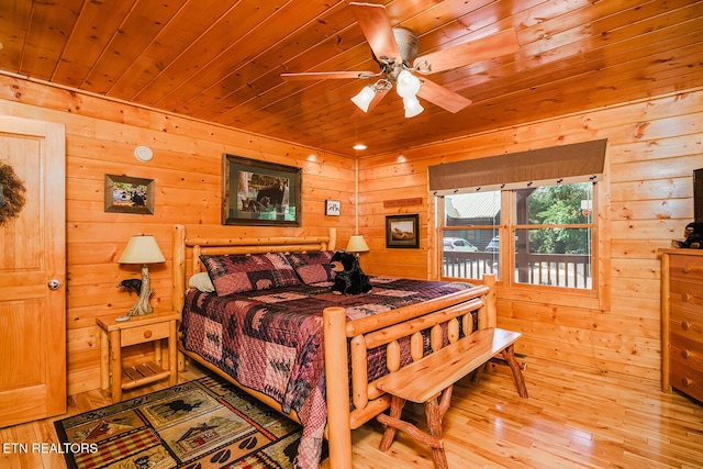 2028 Piney Overlook Ln, Sevierville, TN 37862 - bedroom with hardwood / wood-style flooring, wood walls, and wood ceiling