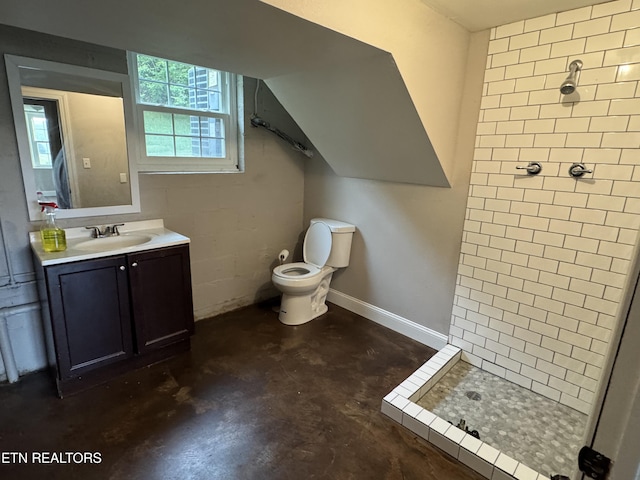 115 Red Oak Ln, New Tazewell, TN 37825 - bathroom featuring a shower stall, vanity, and concrete floors
