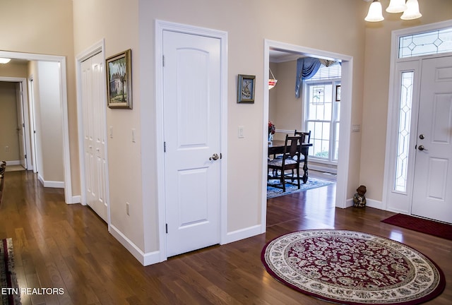 520 Wimberly Rd, Crossville, TN 38558 - foyer entrance with dark wood-type flooring and a chandelier