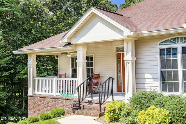 520 Wimberly Rd, Crossville, TN 38558 - doorway to property with a porch and a shingled roof