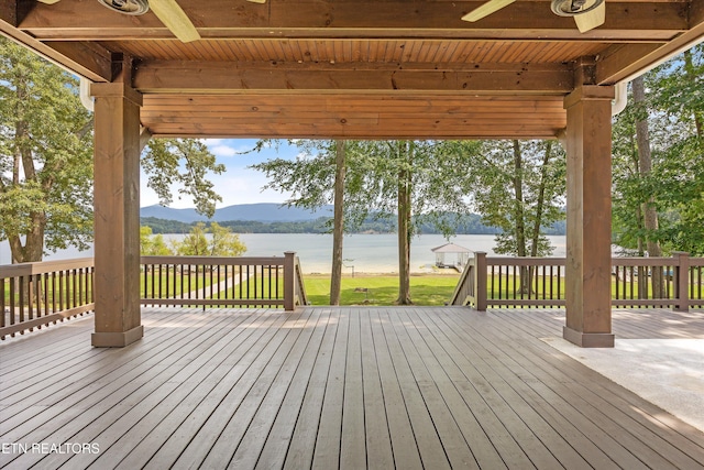 1536 Old Chisholm Trl, Dandridge, TN 37725 - wooden deck featuring a water view