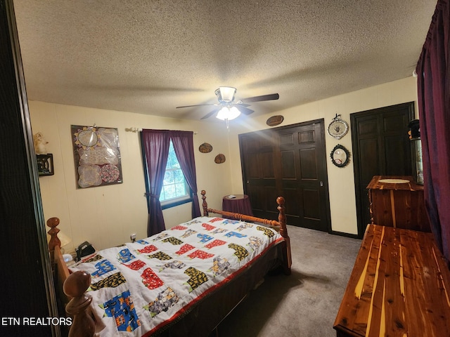 5412 E Lamar Alex Pkwy, Walland, TN 37886 - carpeted bedroom featuring a textured ceiling and a ceiling fan