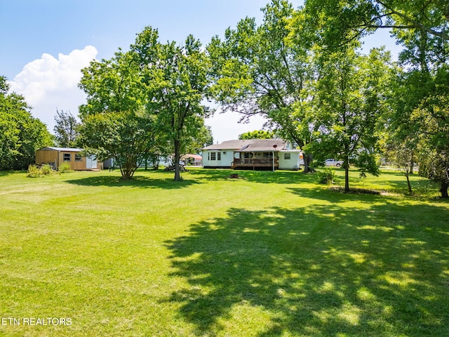 313 Locust St, Englewood, TN 37329 - view of green lawn with a deck
