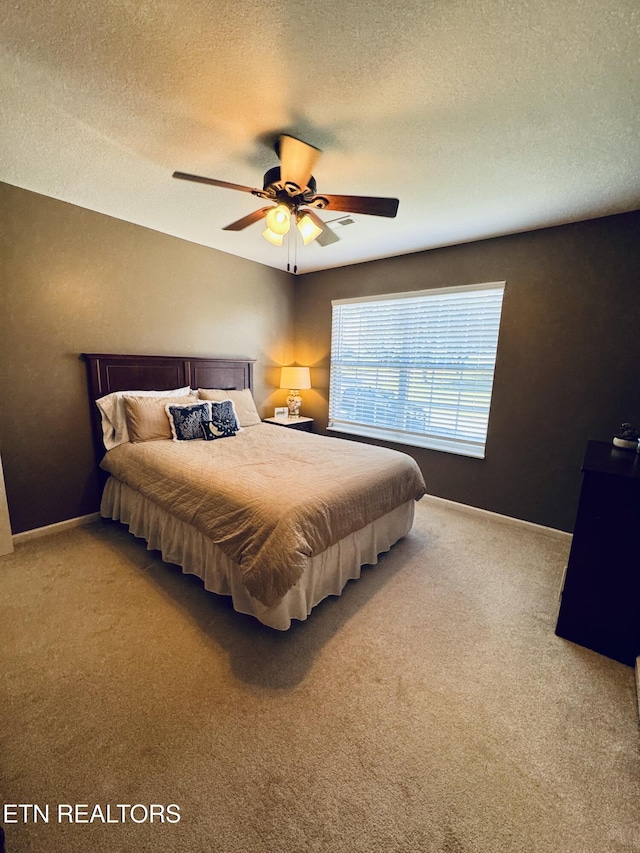 13001 Sanderling Ln, Knoxville, TN 37922 - bedroom featuring carpet flooring, a textured ceiling, and a ceiling fan