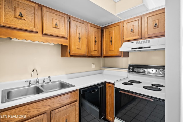 2806 Suncrest Rd Apt 4, Pigeon Forge, TN 37863 - kitchen featuring white electric stove, under cabinet range hood, dishwasher, and light countertops