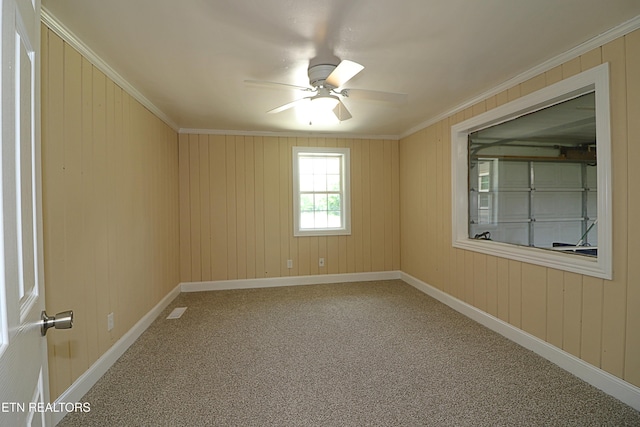 22453 Alberta St, Oneida, TN 37841 - carpeted empty room with ceiling fan and crown molding