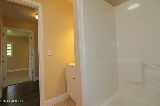 22453 Alberta St, Oneida, TN 37841 - bathroom with vanity and wood finished floors