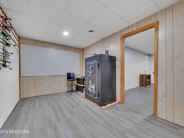 1371 Elijah Martin Rd, Whitesburg, TN 37891 - interior space with a paneled ceiling, wood finished floors, and wood walls
