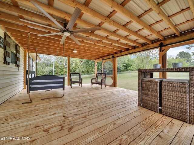 1371 Elijah Martin Rd, Whitesburg, TN 37891 - wooden deck featuring ceiling fan
