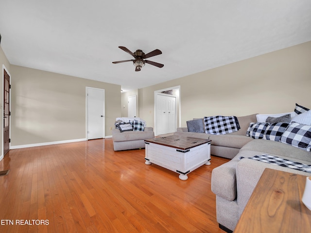 1371 Elijah Martin Rd, Whitesburg, TN 37891 - living area with ceiling fan and light wood-style floors