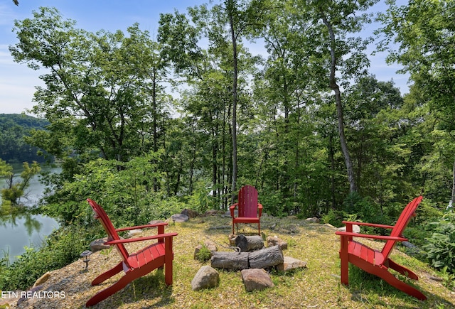 1023 Timberlake Cir, Sevierville, TN 37876 - view of yard featuring a fire pit and a water view