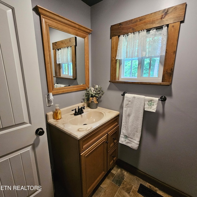 1100 Mill Branch Rd, Huntsville, TN 37756 - bathroom with vanity and stone finish floors