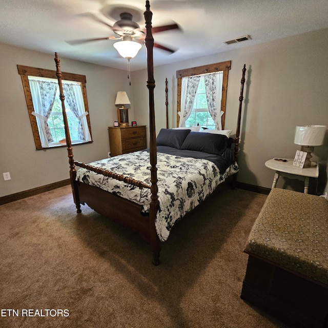 1100 Mill Branch Rd, Huntsville, TN 37756 - bedroom with dark colored carpet and a ceiling fan