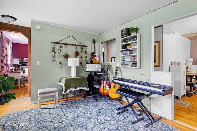 816 Thorn Grove Pike, Strawberry Plains, TN 37871 - office area featuring wood finished floors and arched walkways