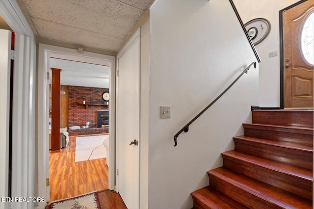 116 Oak St, Jacksboro, TN 37757 - stairway featuring wood finished floors