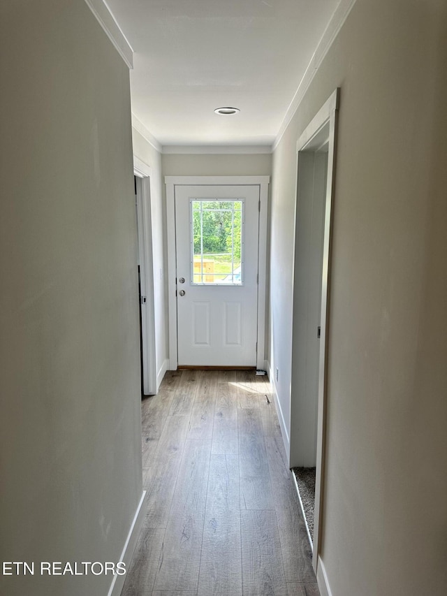 9556 Crisman Rd, Heiskell, TN 37754 - entryway with crown molding and hardwood / wood-style floors