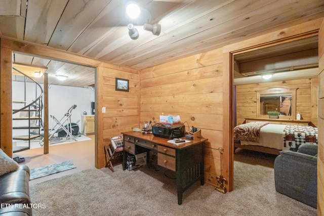 721 Leisure Way, Newport, TN 37821 - office featuring wooden walls and carpet