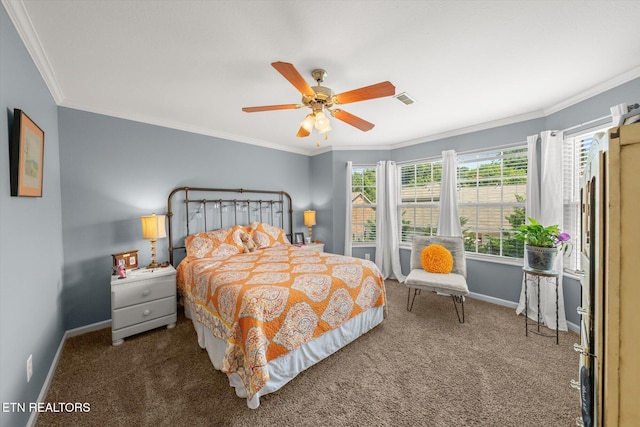 3701 Eliza Pointe Way, Knoxville, TN 37921 - carpeted bedroom with ornamental molding and ceiling fan