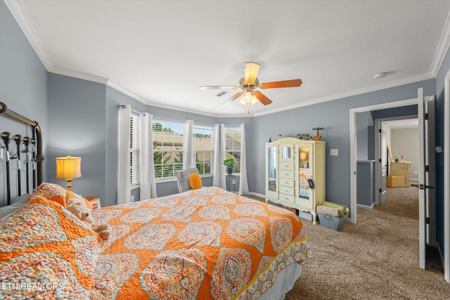 3701 Eliza Pointe Way, Knoxville, TN 37921 - bedroom featuring carpet, ornamental molding, and ceiling fan
