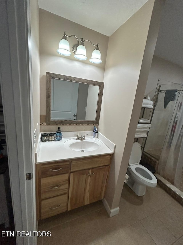 935 Pinetree Rd, Jamestown, TN 38556 - bathroom featuring tile patterned flooring, vanity, and a stall shower