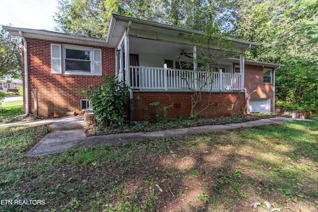 128 Orchard Ln, Oak Ridge, TN 37830 - view of front of house featuring brick siding and ceiling fan