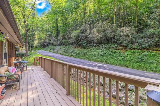 305 Shields View Dr, Gatlinburg, TN 37738 - wooden deck with a view of trees