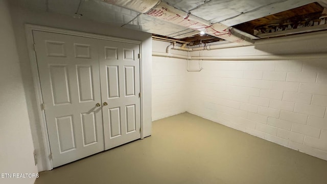 805 Punkton Rd, Del Rio, TN 37727 - unfinished below grade area with concrete block wall