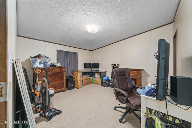 90 Byers Ln, Crossville, TN 38571 - carpeted home office featuring a textured ceiling