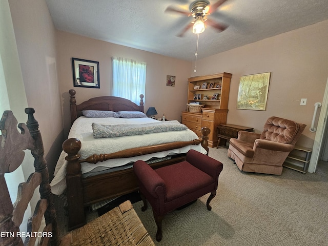 1106 Smyth Chapel Rd, Pennington Gap, VA 24277 - carpeted bedroom with ceiling fan and a textured ceiling