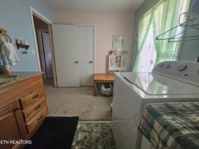 1106 Smyth Chapel Rd, Pennington Gap, VA 24277 - laundry room with washer / dryer and carpet flooring