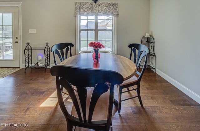 12504 Tangle Crest Ln, Knoxville, TN 37932 - dining area featuring dark wood-style flooring and plenty of natural light