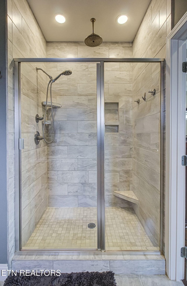 12504 Tangle Crest Ln, Knoxville, TN 37932 - full bath with a stall shower and recessed lighting