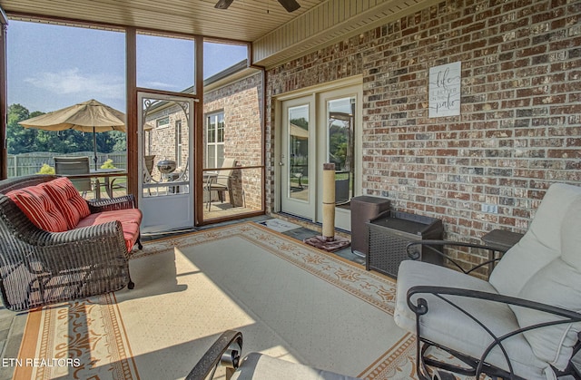 12504 Tangle Crest Ln, Knoxville, TN 37932 - sunroom / solarium with a ceiling fan