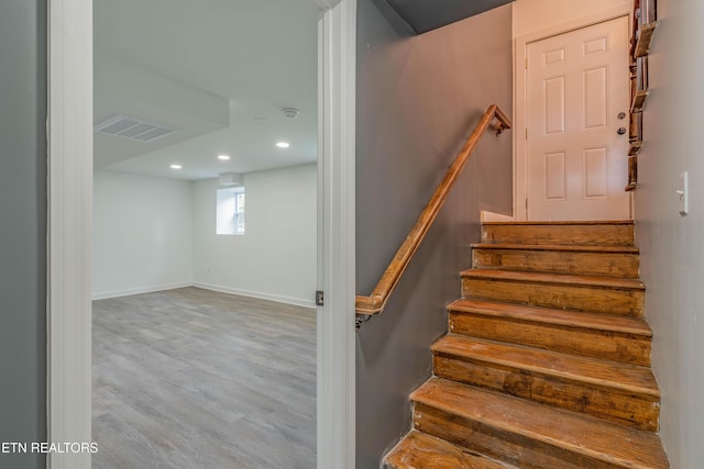 213 Towne Rd, Knoxville, TN 37934 - stairway with recessed lighting and wood finished floors