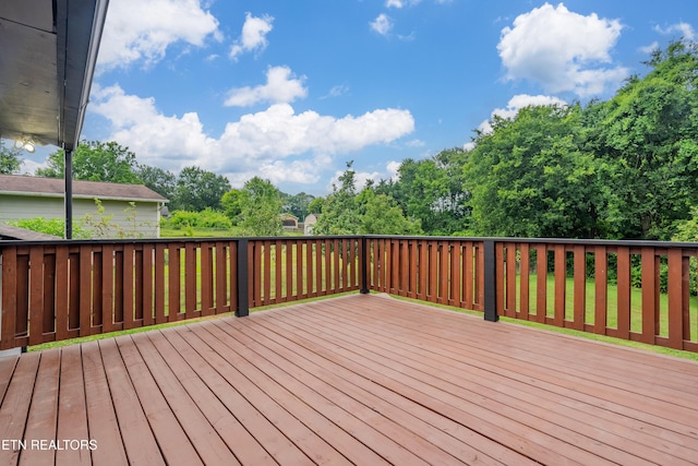 213 Towne Rd, Knoxville, TN 37934 - wooden deck featuring view of wooded area