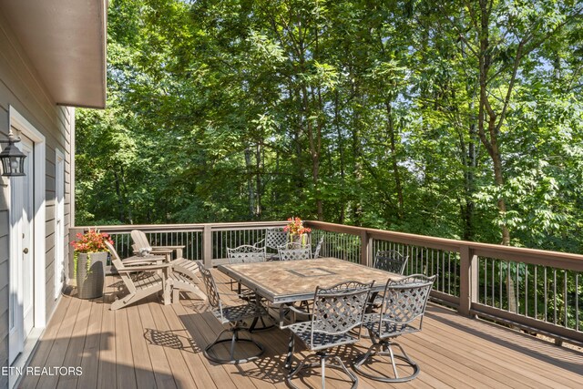 11424 Gates Mill Dr, Knoxville, TN 37934 - wooden deck featuring outdoor dining space