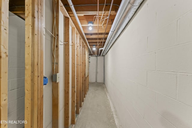 11424 Gates Mill Dr, Knoxville, TN 37934 - unfinished basement with concrete block wall