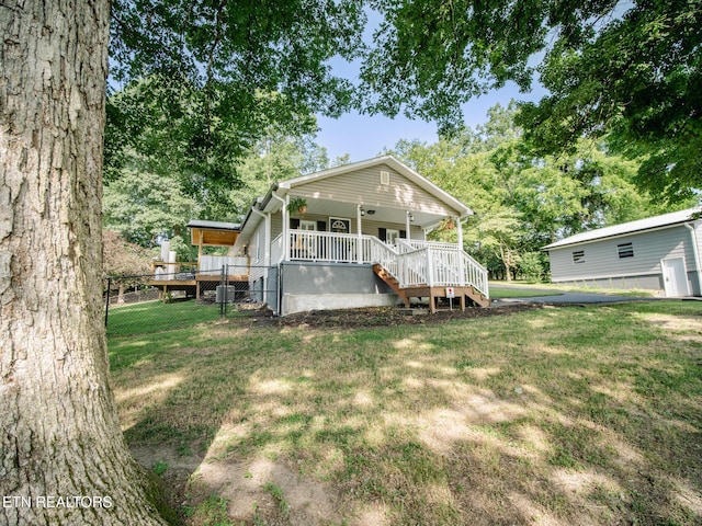 4139 Browder Hollow Rd, Lenoir City, TN 37771 - back of house featuring covered porch and stairway