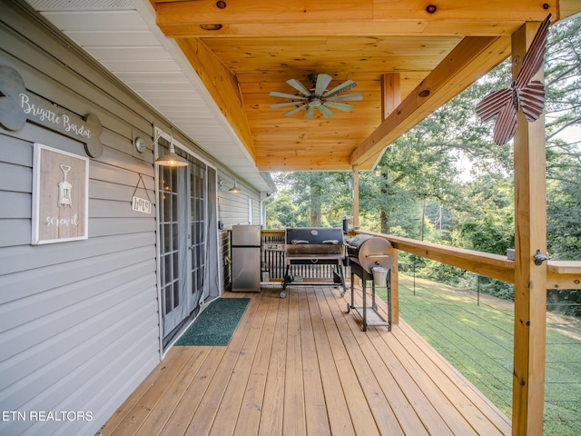 4139 Browder Hollow Rd, Lenoir City, TN 37771 - wooden terrace with a grill