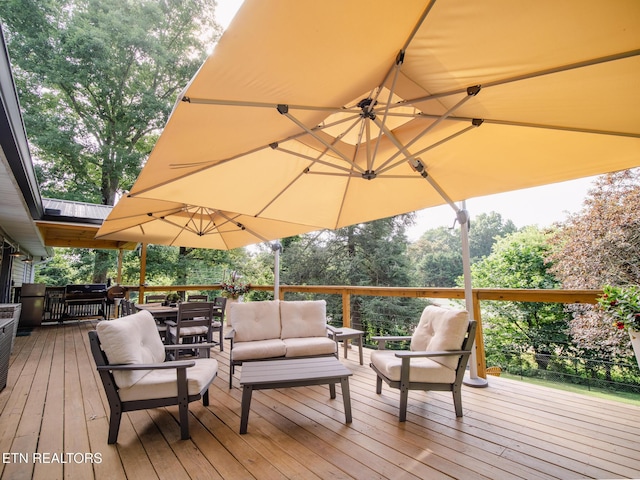 4139 Browder Hollow Rd, Lenoir City, TN 37771 - wooden deck featuring outdoor lounge area and outdoor dining area