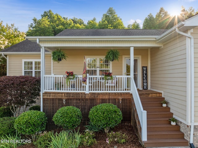 505 Bugaboo Springs Rd, Jonesborough, TN 37659 - view of front of house featuring a porch, stairs, and a shingled roof