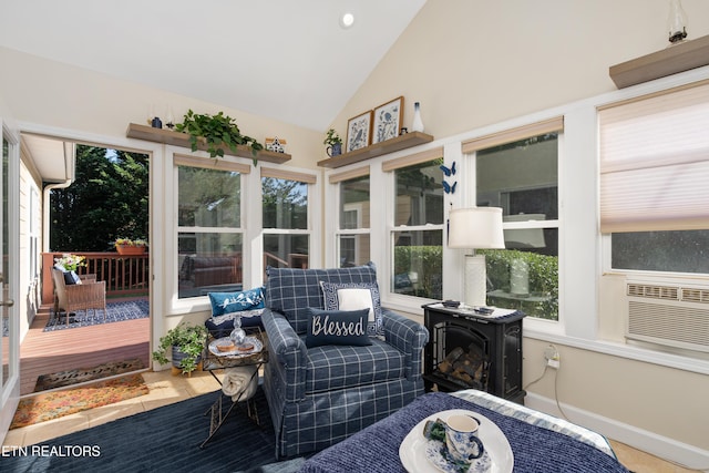 505 Bugaboo Springs Rd, Jonesborough, TN 37659 - sunroom featuring lofted ceiling, an outdoor hangout area, and cooling unit