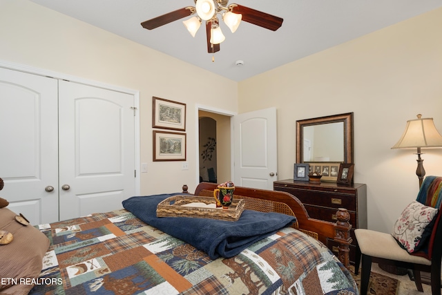 505 Bugaboo Springs Rd, Jonesborough, TN 37659 - bedroom featuring a closet and a ceiling fan