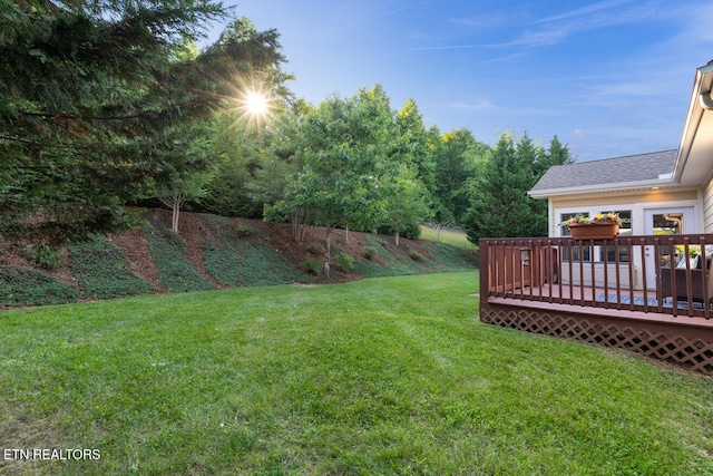 505 Bugaboo Springs Rd, Jonesborough, TN 37659 - view of green lawn featuring a wooden deck