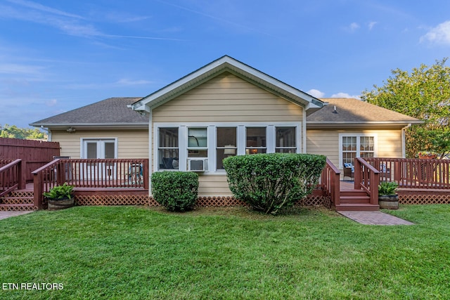 505 Bugaboo Springs Rd, Jonesborough, TN 37659 - rear view of house with a wooden deck and a shingled roof