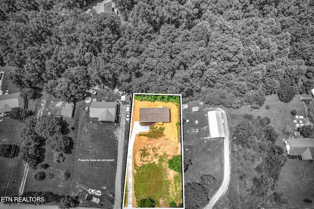 308 Cowan Ln, Lafollette, TN 37766 - aerial view of property and surrounding area with property parcel outlined