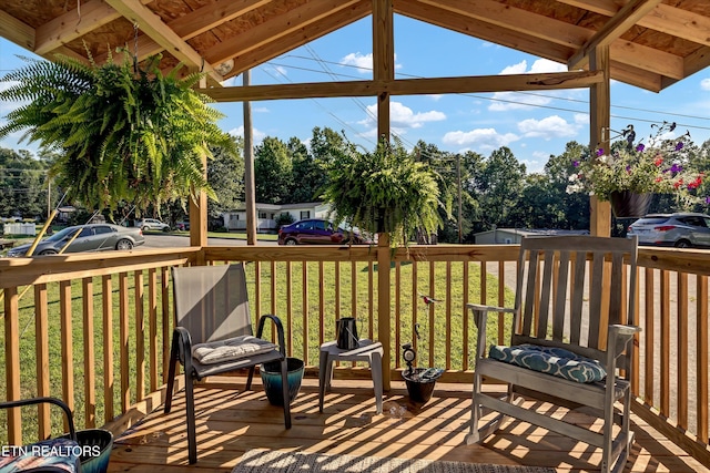 125 Loggers Ln, Clinton, TN 37716 - wooden deck featuring a yard