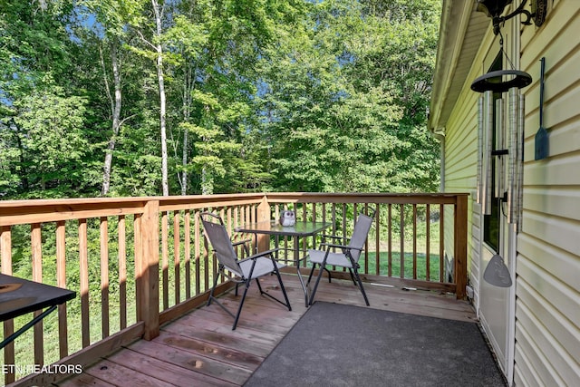 125 Loggers Ln, Clinton, TN 37716 - wooden terrace featuring outdoor dining area