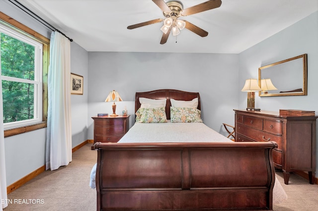 132 Cutter Gap Rd, Townsend, TN 37882 - bedroom with light colored carpet and a ceiling fan
