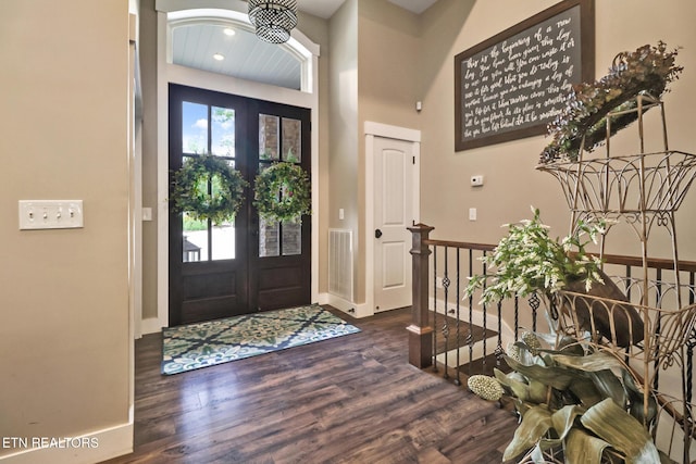 265 Falling Leaf Rd, Jamestown, TN 38556 - entryway with french doors, wood finished floors, and recessed lighting